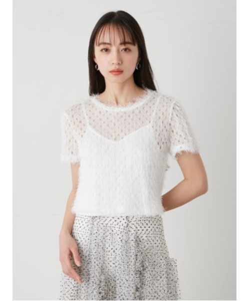 「SNIDEL」 半袖カットソー FREE ホワイト レディース SNIDEL 「SNIDEL」 半袖Tシャツ FREE ホワイト レディース