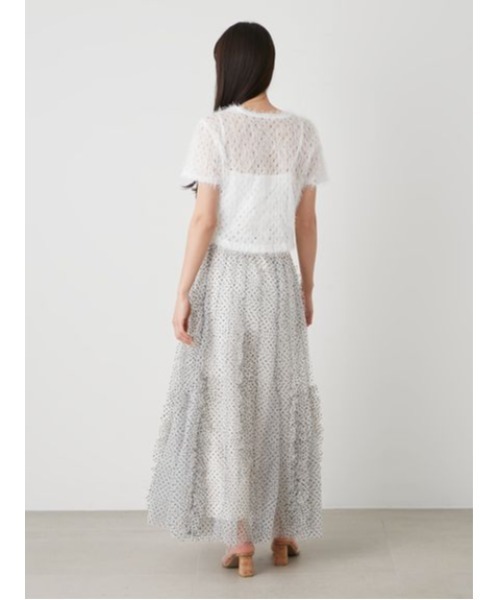 SNIDEL(スナイデル)の「カットジャガードカットソー(Tシャツ/カットソー・レディース・ホワイト/ピンク/ライトブルー・FREE)」の6枚目の写真