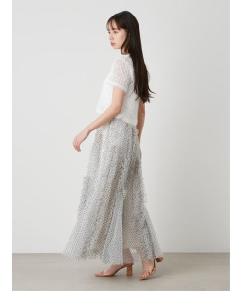 SNIDEL(スナイデル)の「カットジャガードカットソー(Tシャツ/カットソー・レディース・ホワイト/ピンク/ライトブルー・FREE)」の5枚目の写真