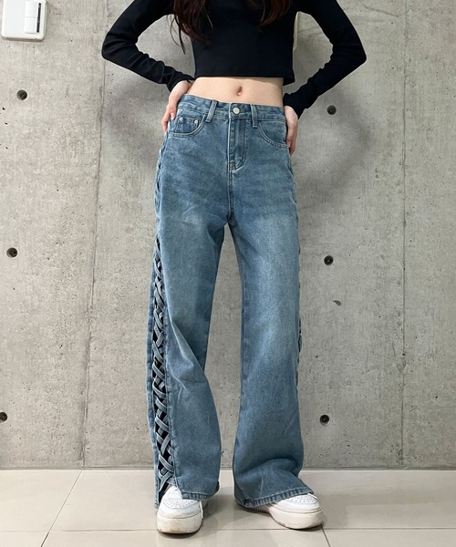 カラー ターンアップ デニムパンツ SUNNY SIDE UP 【40%OFF】サニーサイドアップ Sunny Side Up