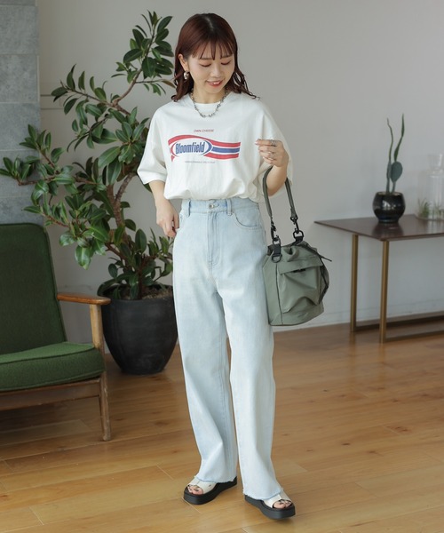 LEPSIM（レプシィム）の「ムラ染めLOGOｰT　113201（Tシャツ/カットソー・レディース・ブルー/アイボリー/ライトピンク/チャコールグレー・FREE）」の10枚目の写真