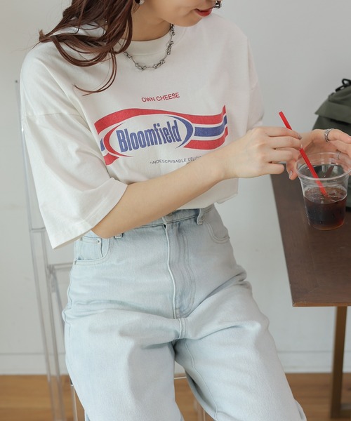 LEPSIM（レプシィム）の「ムラ染めLOGOｰT　113201（Tシャツ/カットソー・レディース・ブルー/アイボリー/ライトピンク/チャコールグレー・FREE）」の7枚目の写真