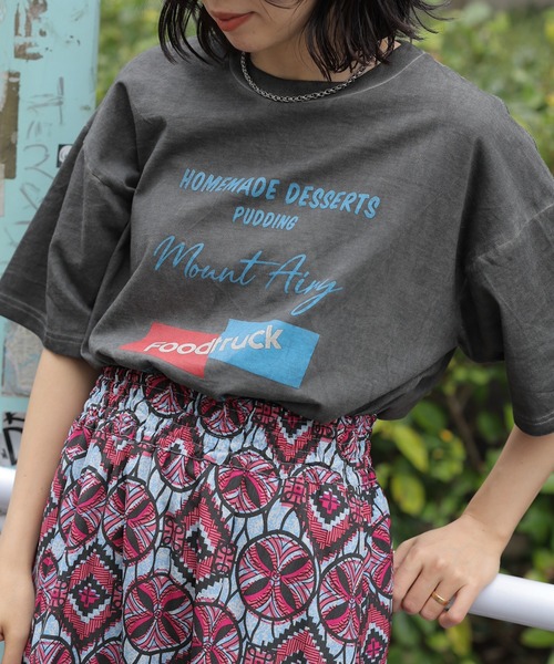 LEPSIM（レプシィム）の「ムラ染めLOGOｰT　113201（Tシャツ/カットソー・レディース・ブルー/アイボリー/ライトピンク/チャコールグレー・FREE）」の13枚目の写真