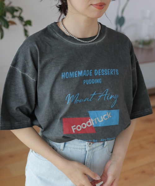 LEPSIM（レプシィム）の「ムラ染めLOGOｰT　113201（Tシャツ/カットソー・レディース・ブルー/アイボリー/ライトピンク/チャコールグレー・FREE）」の18枚目の写真