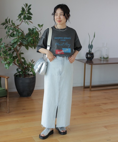 LEPSIM（レプシィム）の「ムラ染めLOGOｰT　113201（Tシャツ/カットソー・レディース・ブルー/アイボリー/ライトピンク/チャコールグレー・FREE）」の20枚目の写真