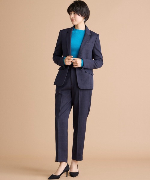 INED CLARO（イネドクラロ）の「【洗えるセットアップ】ウールライクウインドペン テーパードパンツ（スーツパンツ・レディース・グレー/ネイビー・7号/9号/11号）」の5枚目の写真