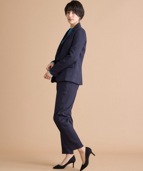 INED CLARO（イネドクラロ）の「【洗えるセットアップ】ウールライクウインドペン テーパードパンツ（スーツパンツ・レディース・グレー/ネイビー・7号/9号/11号）」の6枚目の写真