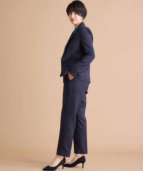 INED CLARO（イネドクラロ）の「【洗えるセットアップ】ウールライクウインドペン テーパードパンツ（スーツパンツ・レディース・グレー/ネイビー・7号/9号/11号）」の8枚目の写真