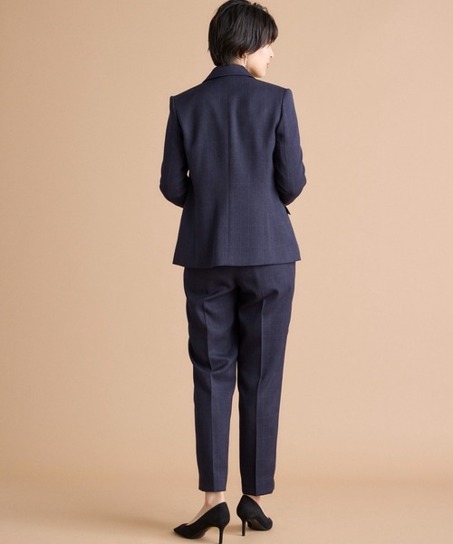 INED CLARO（イネドクラロ）の「【洗えるセットアップ】ウールライクウインドペン テーパードパンツ（スーツパンツ・レディース・グレー/ネイビー・7号/9号/11号）」の9枚目の写真