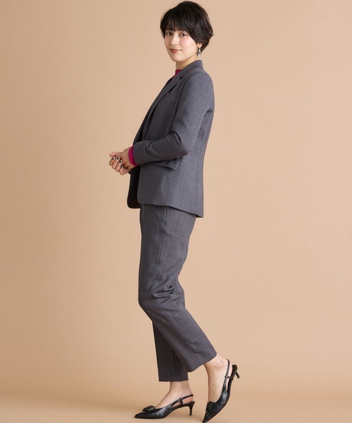 INED CLARO（イネドクラロ）の「【洗えるセットアップ】ウールライクウインドペン テーパードパンツ（スーツパンツ・レディース・グレー/ネイビー・7号/9号/11号）」の16枚目の写真