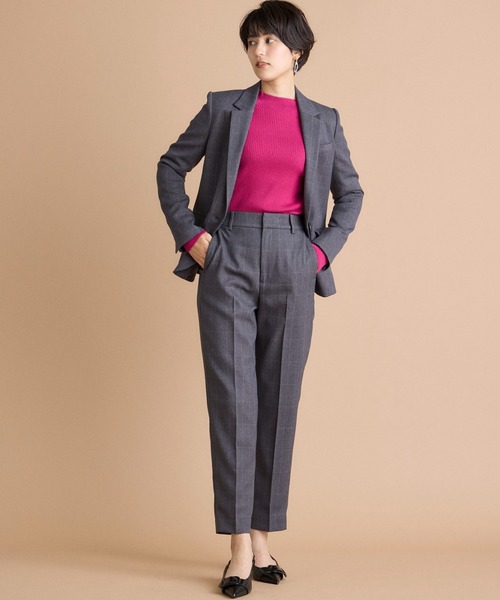 INED CLARO（イネドクラロ）の「【洗えるセットアップ】ウールライクウインドペン テーパードパンツ（スーツパンツ・レディース・グレー/ネイビー・7号/9号/11号）」の19枚目の写真