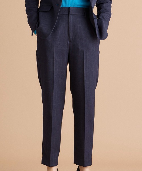 INED CLARO（イネドクラロ）の「【洗えるセットアップ】ウールライクウインドペン テーパードパンツ（スーツパンツ・レディース・グレー/ネイビー・7号/9号/11号）」の3枚目の写真
