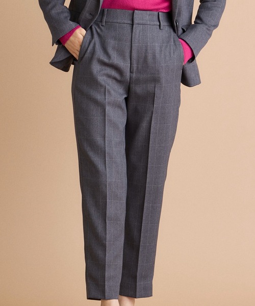 INED CLARO（イネドクラロ）の「【洗えるセットアップ】ウールライクウインドペン テーパードパンツ（スーツパンツ・レディース・グレー/ネイビー・7号/9号/11号）」の11枚目の写真