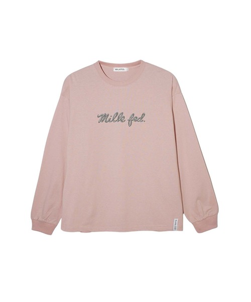 MILKFED.(ミルクフェド)の「ICING LOGO BASIC L/S TEE(Tシャツ/カットソー・レディース・ライトピンク/オフホワイト/アッシュ・M/L)」の4枚目の写真