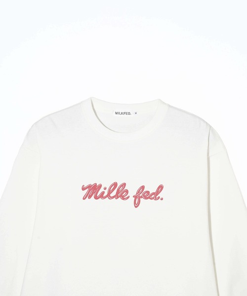 MILKFED.(ミルクフェド)の「ICING LOGO BASIC L/S TEE(Tシャツ/カットソー・レディース・ライトピンク/オフホワイト/アッシュ・M/L)」の8枚目の写真