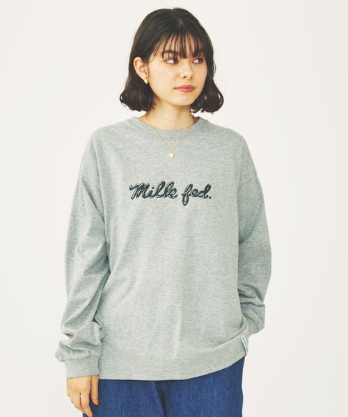 すぐ届く☆MILKFED 長袖Tシャツ ロゴ シンプル 合わせやすさ◎ セール】ICING LOGO BASIC L/S TEE(Tシャツ/カットソー