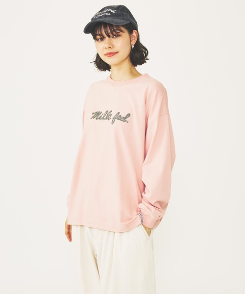 MILKFED.(ミルクフェド)の「ICING LOGO BASIC L/S TEE(Tシャツ/カットソー・レディース・ライトピンク/オフホワイト/アッシュ・M/L)」の22枚目の写真