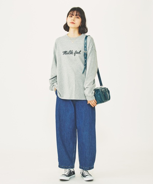 MILKFED.(ミルクフェド)の「ICING LOGO BASIC L/S TEE(Tシャツ/カットソー・レディース・ライトピンク/オフホワイト/アッシュ・M/L)」の16枚目の写真