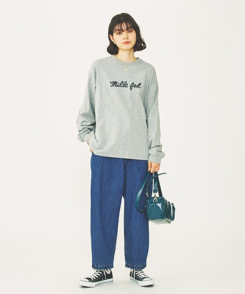 MILKFED.(ミルクフェド)の「ICING LOGO BASIC L/S TEE(Tシャツ/カットソー・レディース・ライトピンク/オフホワイト/アッシュ・M/L)」の18枚目の写真