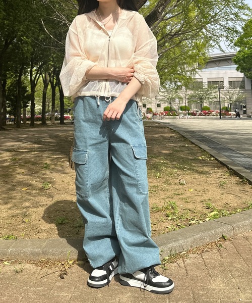 カーゴパンツ Sサイズ デニムカラー セール】デニムカーゴパンツ【低身長さん向けSサイズ展開あり