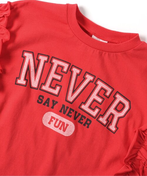 BREEZE（ブリーズ）の「【WEB限定】カレッジロゴフリルTシャツ（Tシャツ/カットソー・キッズ・ピンク/レッド/チャコール/ブルー/グレー・80/90/100/110/120/130/140）」の8枚目の写真