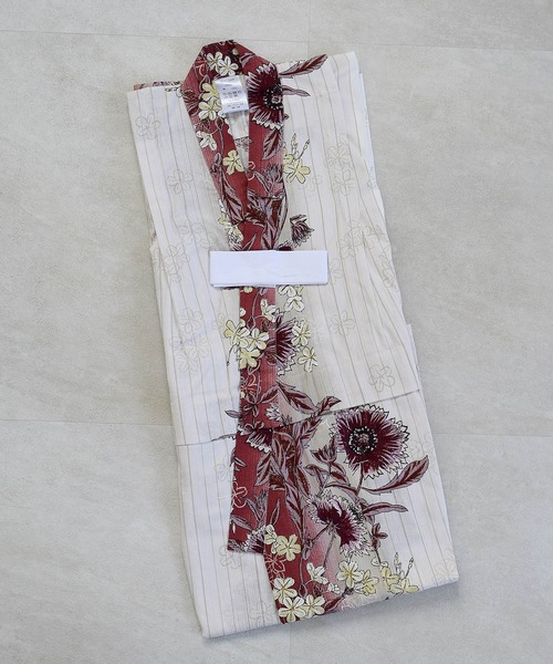キッズ浴衣3点セット utatane えんじのひらひら花染分け(浴衣)|utatane(ウタタネ) キッズ浴衣3点セット utatane えんじのひらひら花染分け(浴衣)|utatane(ウタタネ)