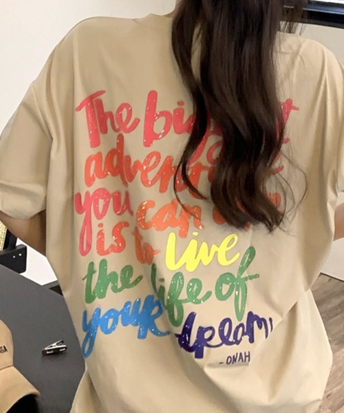 REMUR(レミュール)の「プリントTシャツ オーバーサイズ 半袖(Tシャツ/カットソー・レディース・モカ/ブラック・FREE)」の21枚目の写真