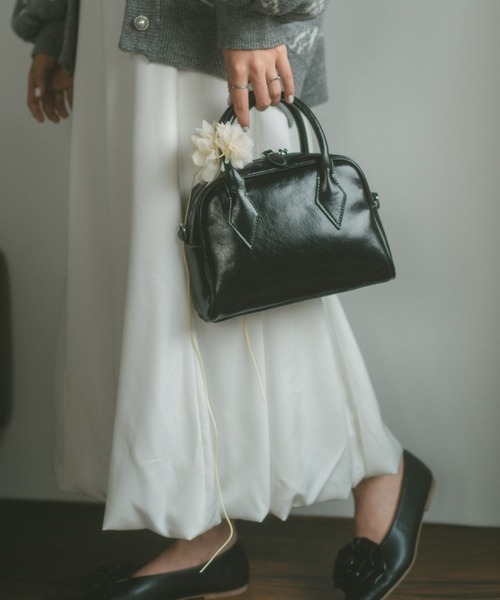 ECREL（エクレール）の「クラシカルミニボストンバッグ / ショルダーバッグ / 500mlペットボトル収納可能（ボストンバッグ・レディース・レッド/ブラック/ブラウン・FREE）」の16枚目の写真