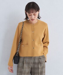 green label relaxing | フォルム ゴールドボタン ノーカラー ニット カーディガン -ウォッシャブル-(カーディガン/ボレロ)