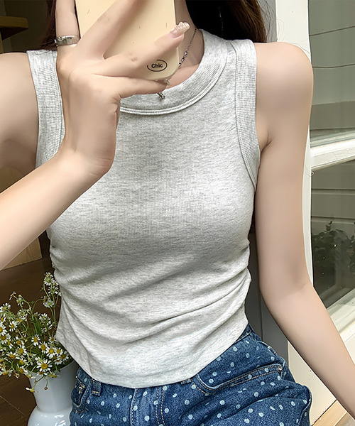 Girly Doll(ガーリードール)の「ベーシックタンクトップ(タンクトップ・レディース・ピンク/ライトグレー/ブルー/ホワイト/ベージュ/ブラック・M/L)」の18枚目の写真