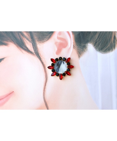 tone（トーン）の「【mauvelily】Bijou flower(MA)（ピアス（両耳用）・レディース・ブラック系その他/オレンジ系その他/グリーン系その他・FREE）」の13枚目の写真