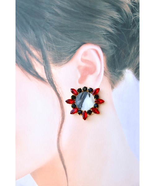 tone（トーン）の「【mauvelily】Bijou flower(MA)（ピアス（両耳用）・レディース・ブラック系その他/オレンジ系その他/グリーン系その他・FREE）」の11枚目の写真