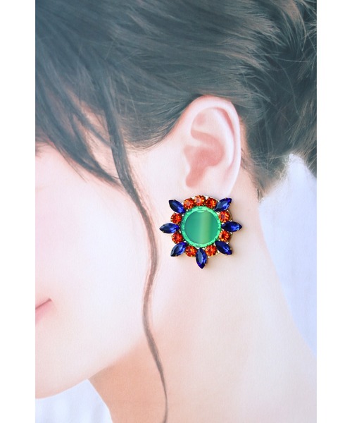 tone（トーン）の「【mauvelily】Bijou flower(MA)（ピアス（両耳用）・レディース・ブラック系その他/オレンジ系その他/グリーン系その他・FREE）」の10枚目の写真
