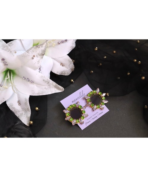 tone（トーン）の「【mauvelily】Bijou flower(MA)（ピアス（両耳用）・レディース・ブラック系その他/オレンジ系その他/グリーン系その他・FREE）」の7枚目の写真