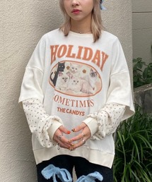 HOLIDAY WAFFLE LAYERED トップス