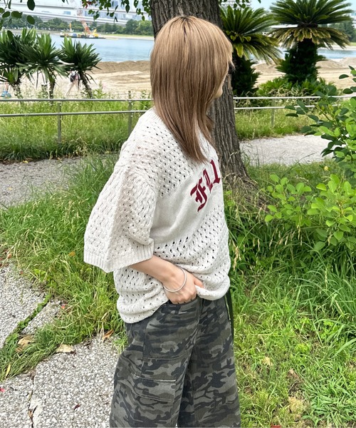 sedacle(セダクル)の「透かしニットトップス(Tシャツ/カットソー・メンズ・ピンク/アイボリー/レッド・MEDIUM/SMALL/LARGE)」の16枚目の写真