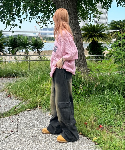 sedacle(セダクル)の「透かしニットトップス(Tシャツ/カットソー・メンズ・ピンク/アイボリー/レッド・MEDIUM/SMALL/LARGE)」の8枚目の写真
