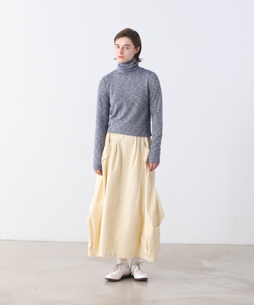 Kelen（ケレン）の「「KELEN/ケレン」タートルネックリブトップス（Tシャツ/カットソー・レディース・オフホワイト/ネイビー/ライトブルー/ライトイエロー/ブラック・FREE）」の15枚目の写真
