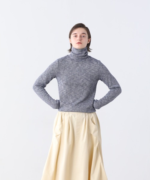 Kelen（ケレン）の「「KELEN/ケレン」タートルネックリブトップス（Tシャツ/カットソー・レディース・オフホワイト/ネイビー/ライトブルー/ライトイエロー/ブラック・FREE）」の18枚目の写真
