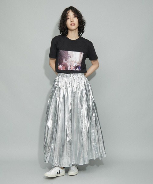 ADAM ET ROPE'(アダムエロペ)の「【ZOZO限定・多サイズ】旅するフォトT(BLACK)≪Made by ZOZO≫(Tシャツ/カットソー・レディース・ブラック×グリーン/ブラック×パープル/ブラック×グレー/ブラック×ピンク/ブラック×ゴールド・S/XL/L/M)」の14枚目の写真