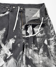 SUPERTHANKS | シルバーペイント オーバーサイズ フレアデニムパンツSilver paint flared denim pants(ユニセックス)(デニムパンツ)