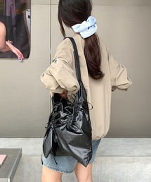 巾着ギャザーリボン ショルダーバッグ/トートバッグ
