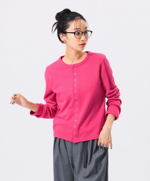 BEAMS BOY（ビームスボーイ）の「リングドット カーディガン 24AW（カーディガン/ボレロ・レディース・ピンク/チャコールグレー/サックスブルー/ネイビー・2/1）」の12枚目の写真