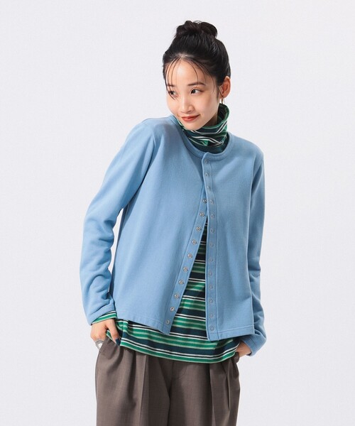 BEAMS BOY（ビームスボーイ）の「リングドット カーディガン 24AW（カーディガン/ボレロ・レディース・ピンク/チャコールグレー/サックスブルー/ネイビー・2/1）」の5枚目の写真