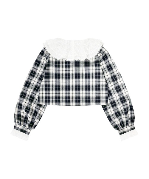 【セール】チェックレース重ねセットアップ（セットアップ）｜Honey Cinnamon（ハニーシナモン）