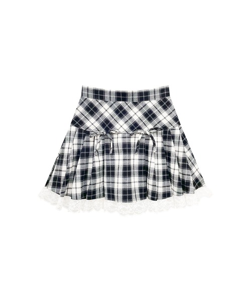 【セール】チェックレース重ねセットアップ（セットアップ）｜Honey Cinnamon（ハニーシナモン）