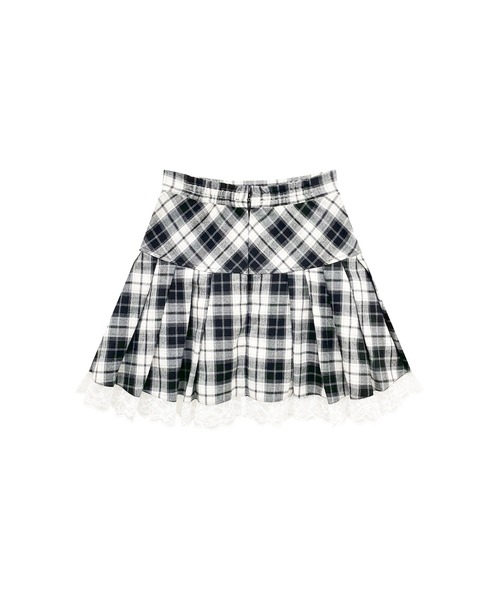 【セール】チェックレース重ねセットアップ（セットアップ）｜Honey Cinnamon（ハニーシナモン）