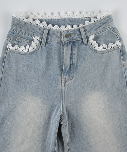 『.KOM/ドットケーオーエム』レースデニムパンツ【Y】【CN】（デニムパンツ）｜.KOM（ドットコム）