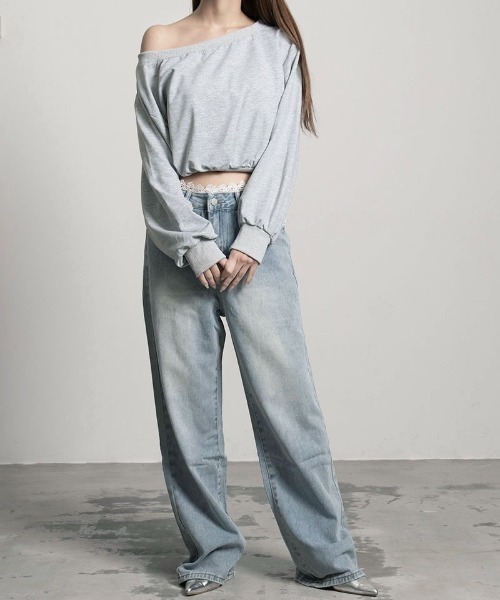 『.KOM/ドットケーオーエム』レースデニムパンツ【Y】【CN】（デニムパンツ）｜.KOM（ドットコム）