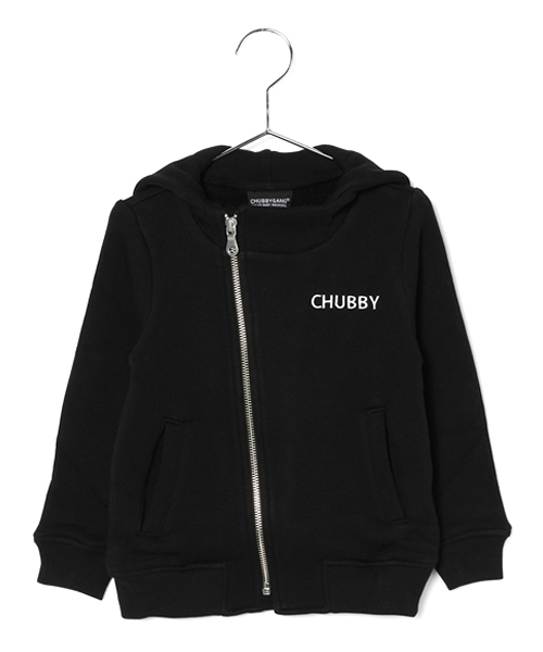 CHUBBYGANG（チャビーギャング）の「ベア裏毛ライダースパーカー（パーカー・キッズ・ブラック/ブルー・100/130/110/120）」の2枚目の写真